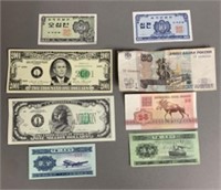 Grouping of Novelty or Foreign Bank Notes