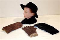3 Ladies Winter Gloves, Panama Jack Hat +