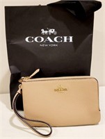 NWT Authentic COACH Taupe Wristlet