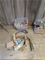 Collection of garden tools and misc hardware