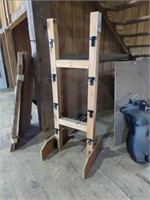 Wood display rack 65" h x 22" w