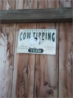 17x11 tin cow tipping sign