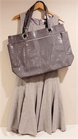 Grey Calvin Klein Sz 8 Dress & Handbag Purse