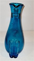 Vintage MCM Blue Glass Kitty Cat Decanter