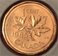 1985 One Cent - Scarce Pointed '5' Variety