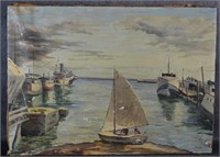 Lake Erie Harbour Oil on Canvas