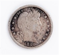 Coin 1898 Barber Quarter, VF