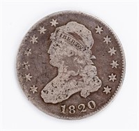 Coin 1820 Capped Bust Quarter-Large, VG