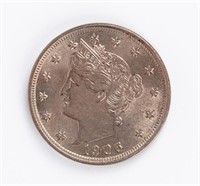 Coin 1906 Liberty Head Nickel 'V",Gem BU