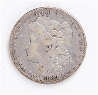 Coin 1889-CC Rare Morgan Silver Dollar, VF
