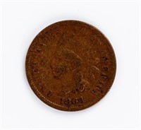 Coin 1864 Indian Head Cent,Brown, VG-F