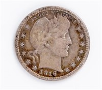 Coin 1916 Barber Quarter, XF