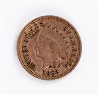 Coin 1863 Copper/Nickel Indian Head Cent, Nice