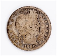 Coin 1896-O Barber Quarter, AG-G