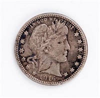 Coin 1916-D Barber Quarter, VF