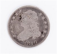 Coin 1819-Large 9, Bust Quarter, VG