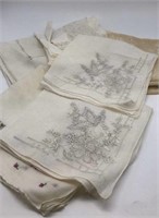 Vintage Embroidered Ladies Handkerchiefs and