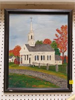 Oil on Canvas of a Church