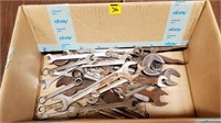 Box of Assorted Wrenches & Tools