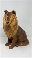 12” Vintage Ceramic Collie Dog Statue Brazil