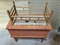Antique Blanket Chest & Small Doll Crib