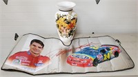 Italian Handpainted Vase & Jeff Gordon Windshield