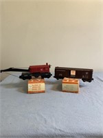 Lionel Crane Car and PA Box Car