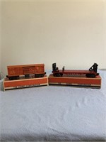 Lionel Cattle Car and Misc. Car with boxes