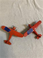 Metal Tootsie toy airplane and metal airplane