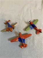 3 Metal toy airplanes