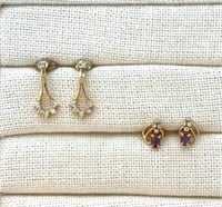 [F] Stamped 14K Gold Earring Lot#1