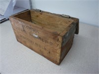 VINTAGE WOOD BOX WITH AIR PARTS