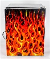 Hot Rod Flames Custom Refrigerator for Game Room