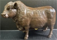 RED MILL VERY HEAVY HAND CARVED BRAHMAN BULL