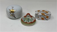 Japanese Porcelain Trinket Boxes Cherry Blossom