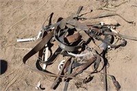LOT OF OLD HORSE TACK BREAST COLLARS, ETC.