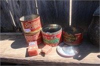 LOT OF VTG. COFFEE TINS AND TRINKETS