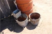 LOT OF TWO VTG. GALV MOP BUCKETS