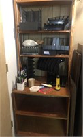 Bookcase Wood with Office Supplies