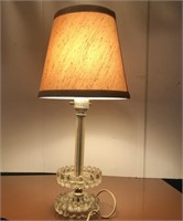 Small Glass Lamp 16" H x 8'R Shade