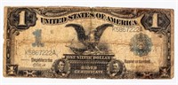 Coin 1899 Black Eagle One Dollar Silver Certif,G