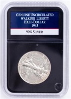 Coin 1943 Walking Liberty Half Dollar, PCS-Unc.