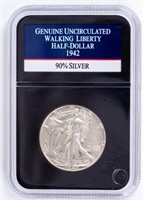 Coin 1942 Walking Liberty Half Dollar, PCS-Unc.