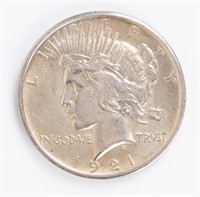 Coin 1921 Peace Dollar-Very Rare, Gem BU
