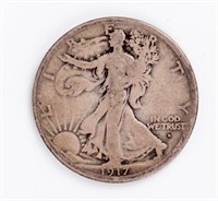Coin 1917-D Walking Liberty Half Dollar, F