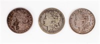 Coin 1921-P(2)+1921-S Morgan Silver Dollars,F-AU