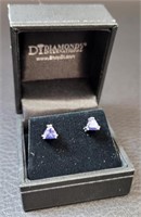 Diamond Intl. Stud Earrings Blue Stones