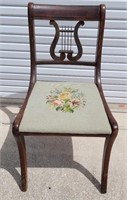 Vintage Drexel Music Chair with Embroidered Seat
