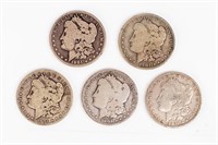 Coin 5 1901-O Morgan Silver Dollars,G-VG