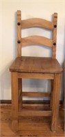 Rustic Tuscan Style Wood Bar Stool Tuscan Style